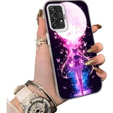 HONTINGA Samsung Galaxy A52S 5g ile Uyumlu Kılıf Silikon Kenar Sert Arka Kamera Koruyucu Basitlik Anti Düşme Kamera Korumalı Anime Desen Couple Telefon Kılıfı Kadın ve Erkek Için Uygundur K1-1534