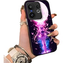 HONTINGA Vivo X200 Fe ile Uyumlu Kılıf Silikon Kenar Sert Arka Kamera Koruyucu Basitlik Anti Düşme Kamera Korumalı Anime Desen Couple Telefon Kılıfı Kadın ve Erkek Için Uygundur K1-1534