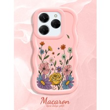 HONTINGA Tecno Spark 20 Pro Uyumlu Kılıf Düşüme Önleyici Basitlik Anti Düşme Kamera Koruyucu Basit Pembe Yumuşak Silikon Couple Telefon Kılıfı Çiçekli Desen K9-0278
