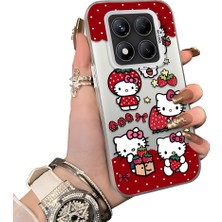 HONTINGA Xiaomi Redmi Note 14 Pro 5g ile Uyumlu Kılıf Silikon Kenar Sert Arka Kamera Koruyucu Basitlik Anti Düşme Kamera Korumalı Kitty Desen Couple Telefon Kılıfı Kadın ve Erkek Için Uygundur K1-1601