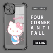 HONTINGA iPhone 15 Plus ile Uyumlu Kılıf Şeffaf Kılıfı Kamera Koruyucu Basitlik Anti Düşme Kamera Korumalı Kitty Desen Yumuşak Silikon Couple Telefon Kılıfı Kadın ve Erkek Için Uygundur K3-0364