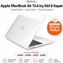 Belirtilmemiş Mcstorey Macbook Air 13.6 Inç M2 M3 M4 M5 Uyumlu Sert Kılıf | Şeffaf Hard Case – A2681 A3113