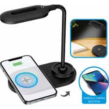 Lisa Butik Hızlı Kablosuz Şarj Stant ve LED Masa Lambası Taşınabilir 360 Derece Esnek Dokunma Wiereles Chargerlisa