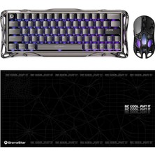 Belirtilmemiş Gravastar V60 Manyetik Kablolu Klavye, Xpro Kablosuz Optik Mouse Mousepad Seti