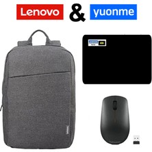 Lenovo Case 15.6" B210 Laptop Sırt Çantası Gri + Lenovo 400 Wireless Mouse Siyah + Yuonme Gaming Mouse Pad 395x275mm