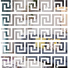 Belirtilmemiş Aputue Ayna Etiketi, 30 Adet 10X11 cm Akrilik Geometrik Desenli Duvar Dekoru, Gümüş Renkli Kendinde