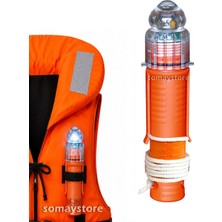 Goldsea Marine Osay Tekne Can Yeleği Feneri Işığı Çakarlı, 2 Pilli Beyaz LED (14CM Uzunluk Ø26MM)