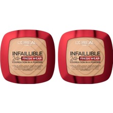 Belirtilmemiş L'oreal Paris Infaillible 24H Fresh Wear Pudra Fondöten 220 Sand (2 Paketi)