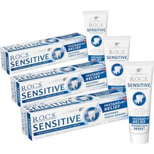Belirtilmemiş R.o.c.s. Rocs Sensitive Instant Relief - Anında Ferahlık Florürsüz Macunu 75 ml (3 Paketi)