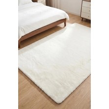 Halı Special Bulut Ekru Yüksek Havlı Peluş Halı-Ultra Yumuşak Lüks Doku-Kaymaz Taban-Seçkin Konfor-Yıkanabilir