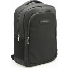 Belirtilmemiş Unisex Siyah Su Geçirmez Kumaş Fonksiyonel Şık Tasarımlı 15.6 Inç Laptop Sırt Çantası