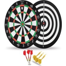 Empressco Çift Taraflı Dart Tahtası Seti, 36×36 Cm, 6 Çelik Oklu Hedefli, Eğlenceli Oyun