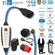 Nrgkick Sabit Standart Set 16A 11KW 7.5 Metre Monofaze & Trifaze Wifi + Bluetooth Duvar Askı Aparatlı