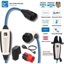 Nrgkick Sabit Standart Set 16A 11KW 10 Metre Monofaze & Trifaze Wifi + Bluetooth Duvar Askı Aparatlı