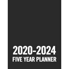 Belirtilmemiş 2020 - 2024 Five Year Planner: Black And White 5 Year Planner: 60 Months Calendar And Organizer, Mo