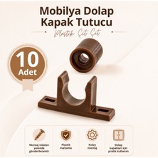 Badem10 10 ADET Mobilya Dolap Kapak Tutucu Plastik Çıt Çıt Kahverengi Çıtçıt