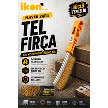 Ikon Tools Plastik Saplı Tel Fırça Çelik Tel Metal Pas Boya Kir Temizleme Fırçası