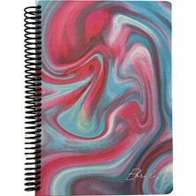 Mikasso Ebruli Sert Kapak Spiralli 17X24 100YP Çizgii Defter Sert Spiralli Çizgili 100 Yaprak Orta Boy Mor O