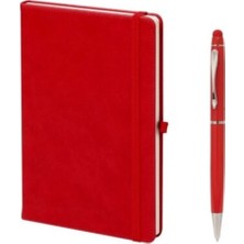 Mikasso Termo Deri 13*21 Defter + Dokunmatik Kalem Kırmızı