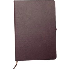 Mikasso Notebook Termo Deri 15X21 Kenar Boyalı Çizgili Lastikli Tarihsiz Ajanda Vegan Deri Düz Çizgili 96 Ya