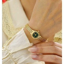 Rachel Silver Gold Renk Çelik Vintage Yeşil Kadran Kadın Saat