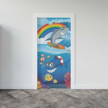 Belirtilmemiş Kapı Giydirme Kapı Sticker Folyosu Balığı Gökkuşağı