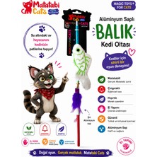 Matatabi Cats Balık Alüminyum Saplı Kedi Oltası(Matatabi,çıngırak ve Özel Hışırtı Içerir.özel Kumaş)