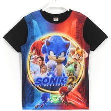 Kirpi Sonic The Hedgehog 2 T-Shirt Siyah Renk