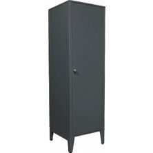 Alfafonet Ziglat Serisi Kilitli Metal Home Office Dolabı Metal Kapaklı Antrasit Gri 450x1500x450 mm