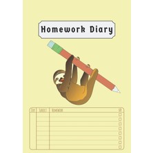 Belirtilmemiş Homework Diary: Sloth For School Boys Girls Kids | 2021-2022 Uk | Undated 5 Day Week Homework Plann