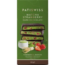 Patiswiss Matchalı Krema ve Çilek Dolgulu Bitter Çikolata, 100G