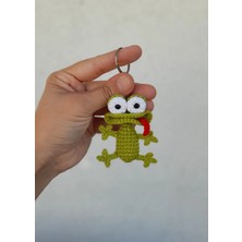 Renkli Ve Kreatif Amigurumi Kurbağa Anahtarlık 6.5cm