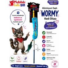 Matatabi Cats Worm Alüminyum Saplı Kedi Oltası(Matatabi,çıngırak ve Özel Hışırtı Içerir.özel Kumaş)