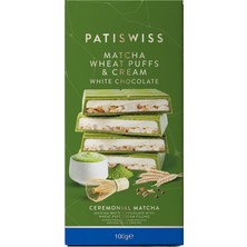 Patiswiss Buğday Patlaklı Krema Dolgulu Matchalı Beyaz Çikolata, 100G