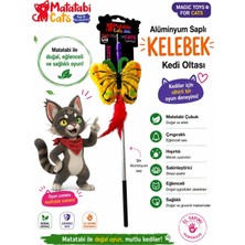 Matatabi Cats Kelebek Al. Saplı Kedi Oltası(Matatabi,çıngırak ve Özel Hışırtı Içerir.özel Kumaş)