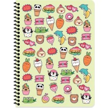 Mikasso 16X22 cm 80 Yaprak Çizgisiz Plastik Kapak Telli Defter 60 Gram Beyaz Sayfa Sert Spiralli Çizgisiz Or