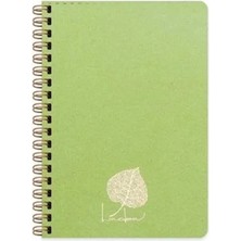 Mikasso A5 80 Yaprak Çizgisiz Karton Kapak Telli Defter Linden Ivory Renk Kağıt Karton Spiralli Çizgisiz Ort
