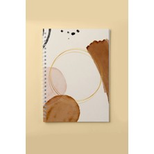 Mikasso A5 Spiralli Kareli Defter (15X21CM) Karton Spiralli Kareli Orta Boy Bej Not Defteri A5 80 Yaprak