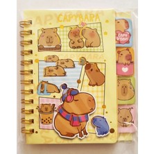 Mikasso Spiralli Sert Kapak A6 Capybara Ayraçlı Kareli Not Defteri 100 Yaprak Sert Spiralli Kareli 100 Yapra