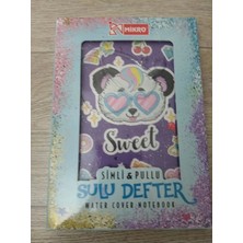 Mikasso Simli & Pullu Sulu Kapak Defter A5 Not Defteri Karton Düz Çizgili 120 Yaprak Orta Boy Çok Renkli Not