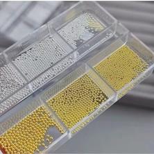 Belirtilmemiş Fontenay Havyar Tırnak Taş Süsleme Nail Boncukları Gold Silver Renkli