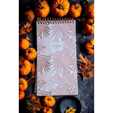 Mikasso Çizgili 10X19 cm Ebat 80 Yaprak Karton Kapak Telli Defter Krem Renk 60 gr Hafif Kağıt Not Defteri Ka