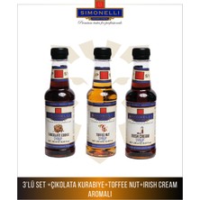 Simonelli Aromalı Şurup Seti 3X250 ml – Chocolate Cookie, Toffee Nut, Irish Cream – Kahve ve Içecek Şurubu