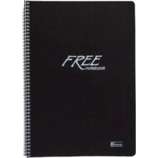 Mikasso 19X25 cm 100 Yaprak Çizgisiz Free Notebook Plastik Kapak Telli Defter 60 gr Beyaz Sayfalı Sert Spira