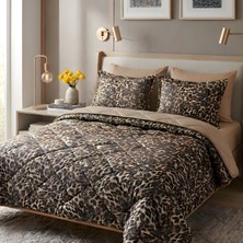 MİYU Safari Luxe Çift Kişilik Leopar Desenli Uyku Seti