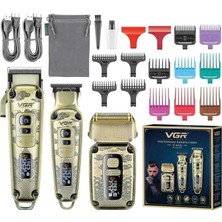 Belirtilmemiş Vgr V-642 Metal Muhafaza Saç Kesme Makinesi Düzeltici Tıraş Makinesi Seti Toz Metalur