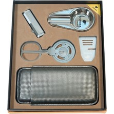Cohiba 3 Torch Çakmak Makas Sehpa Küllük Kılıf Beşli Puro Seti TR9868