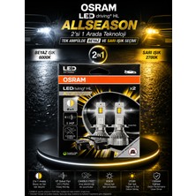 Osram H7 Ledriving Allseason Çift Renk (Sarı/beyaz) LED Far Ampulü Canbus 12V 2'li