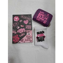 Mikasso Blackpink Defter Cüzdan Çorap Sert Düz Çizgisiz 160 Yaprak Orta Boy Siyah Not Defteri A4