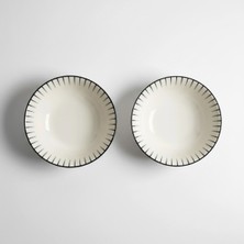 Qua Home Aspen 2'li Çizgili Salata Kasesi 25 cm